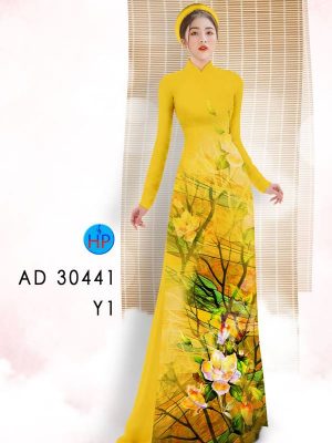Vải Áo Dài Hoa In 3D AD 30441 27